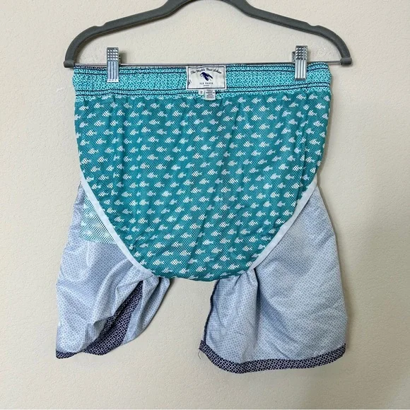 TED BAKER GEOMETRIC NAVY SWIM TRUNKS SIZE 2 (36) US. - Picture 6 of 10
